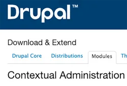 drupal module contextual administration